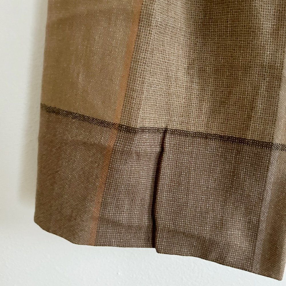 Vtg John Meyer Skirt Women 10 Tan Wool Plaid Midi Pleated High Waist 70's Retro - Picture 3 of 7